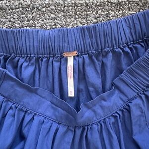 Free People Blue Midi Skirt
